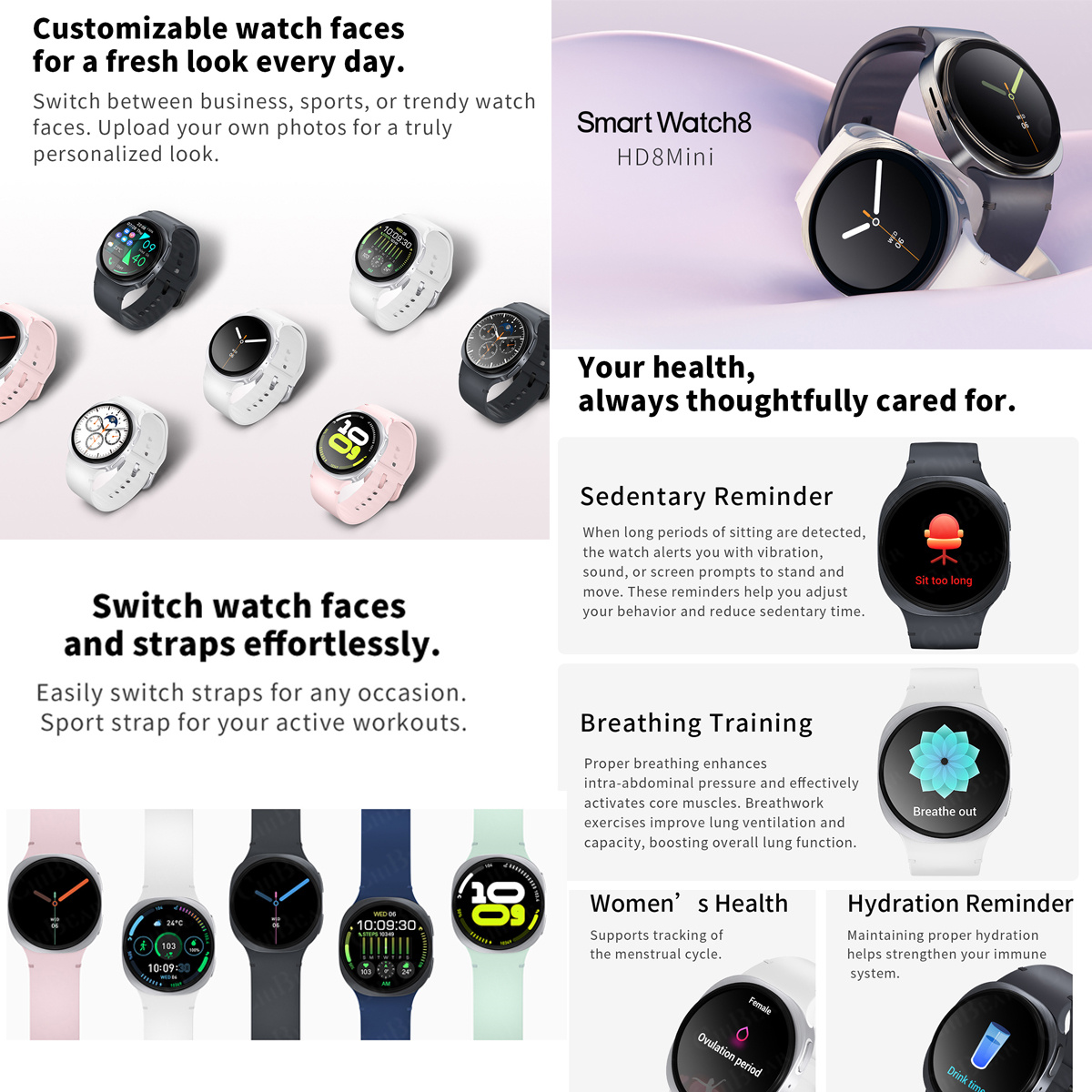 2026 New Watches 8 Mini GPS Tr - Smartwatch New Watches For Women ulasan dan harga