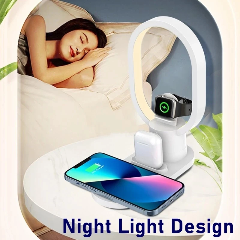 4in1 Night Light Wireless Char - Watch Watch Xs ulasan dan harga
