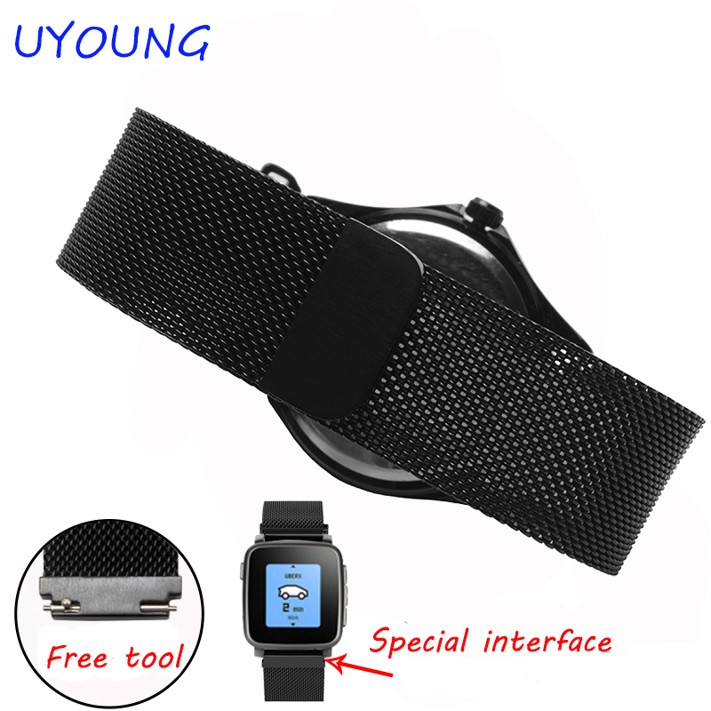 22mm Milanese Loop Strap For P - Smartwatch Pebble Watches ulasan dan harga