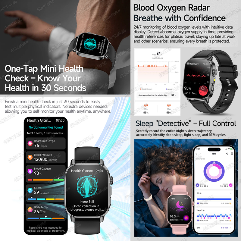 GUHUAVMI 2026 New Precise Heal - Smartwatch Health Watches ulasan dan harga