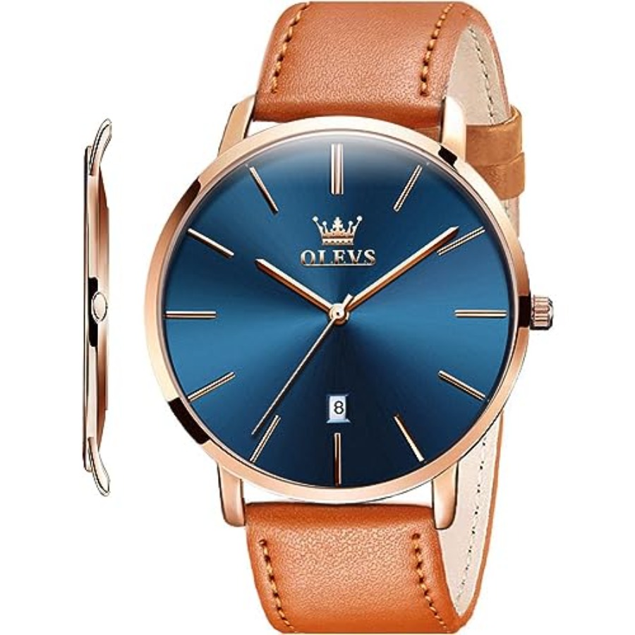 OLEVS Men Leather Watches Blac - Smartwatch Watches For Men Digital ulasan dan harga